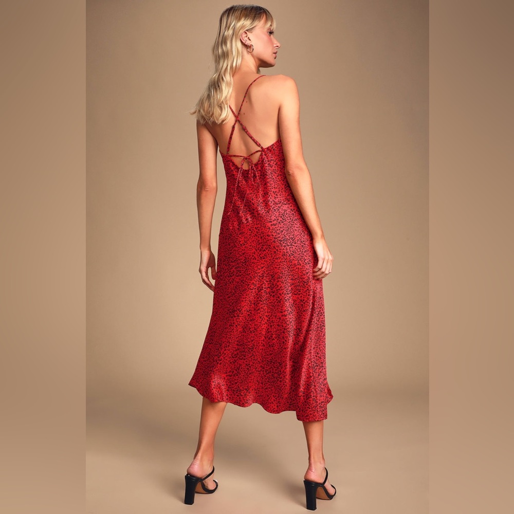 Astr The Label Gaia Leopard Print Midi Slip Dress - image 2